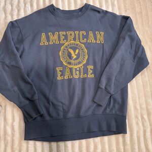 American Eagle Outfitters 1977 XSLogo Varsity Sweatshirt Muted Blue